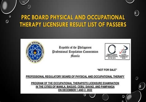 prc pt results|June 2023 Physical and Occupational Therapists Licensure .